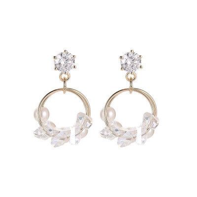 Khuyên Tai, Bông Tai Nữ Mạ Bạc 925 Hình Tròn Thời Trang Ulzzang Hàn Quốc