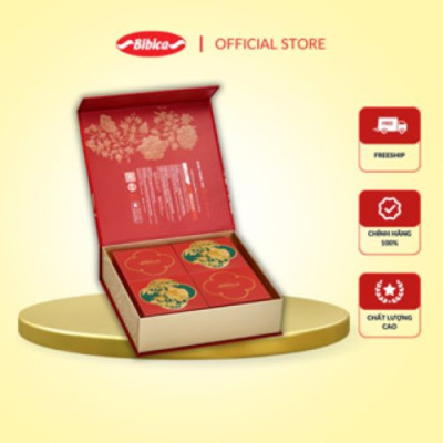 Bánh trung thu cao cấp Như Ý Đoàn Viên đỏ 600g (NYD) 6H/THG -  Bibica