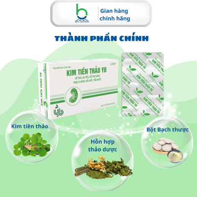 Viên Uống Kim Tiền Thảo YB Hỗ Trợ Lợi Tiểu, Giảm Tiểu Rắt, Tiểu Buốt - Hộp 30 viên