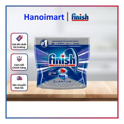 Túi Viên rửa bát Finish Quantum 27 Viên Hương Chanh