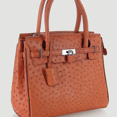 Túi xách da đà điểu Huy Hoàng cao cấp màu nâu đỏ HT6440