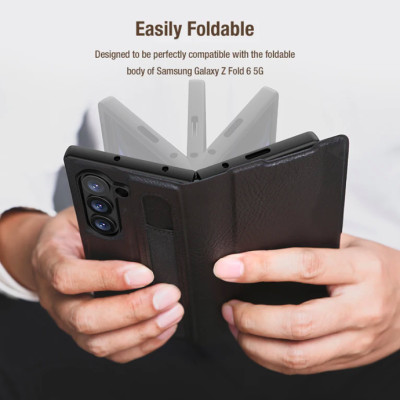 Bao Da dành cho Samsung Galaxy Z Fold 7 / Z Fold 6 hiệu Nillkin Aoge Leather Cao Cấp - Hàng nhập khẩu