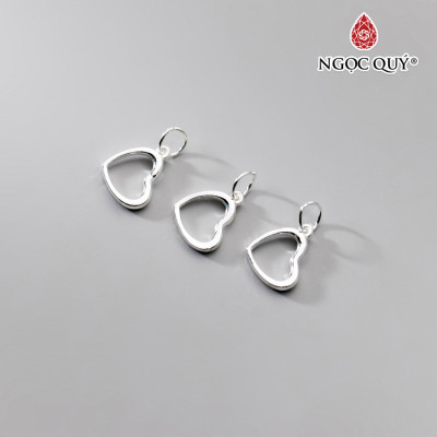 Charm bạc treo hình trái tim rỗng - Ngọc Quý Gemstones