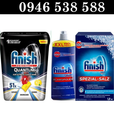 Combo Viên rửa bát Finish ultimate 51 viên + Muối Finish 1.2kg + Nước bóng finish 1150ml