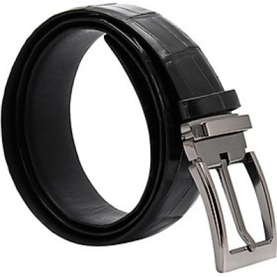 Thắt Lưng Nam Da Cá Sấu Đầu Kim Huy Hoàng HT4213 (120 x 3.5 cm) - Đen