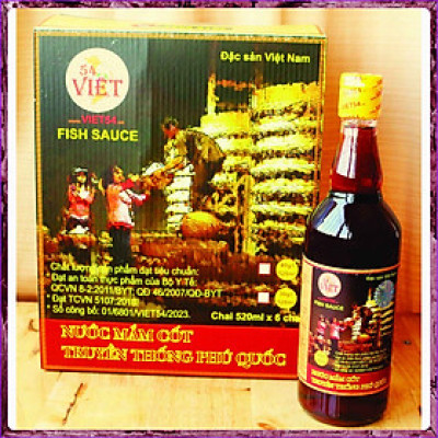 1 Thùng NƯỚC MẮM CỐT PHÚ QUỐC 40N - 40 độ đạm - 1 thùng 6 chai.