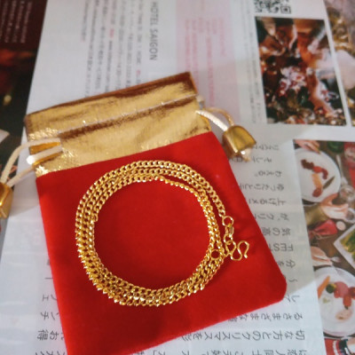 Combo Dây chuyền  thời trang nam nữ, Kiểu xích lặc 2 li, Kèm túi nhung Cung hỷ, Phù hợp nam nữ