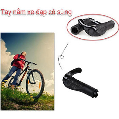 Combo Tay Nắm Cao Su Xe Đạp Có Sừng và khóa chống chộm xe đạp 4 số đổi mã