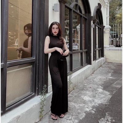 Set áo sát nách quần ống suông dáng dài tôn dáng tiểu thư sang chảnh