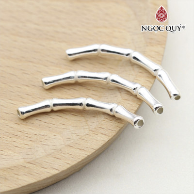Charm bạc hình ống đốt tre xỏ ngang - Ngọc Quý Gemstones