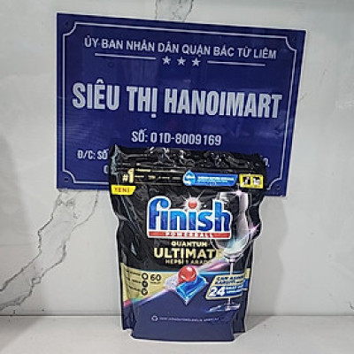 Túi 60 viên rửa chén Finish Quantum Max Dishwasher Tablets Apple&Lime PTT025461 - hương chanh, táo