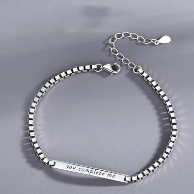 [Khắc tên] [Ghi Chú] Lắc  kèm tên cặp đôi vuông nam nữ Khắc Tên theo yêu cầu thuần Việt