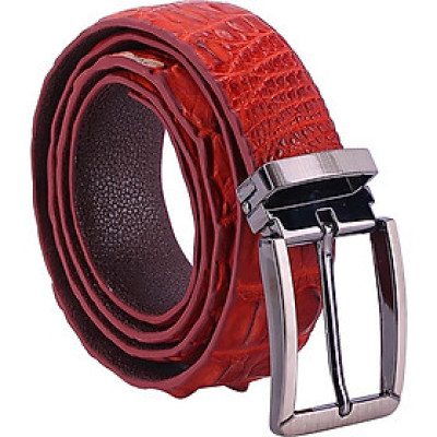 Thắt Lưng Nam Da Cá Sấu Gai Đuôi Đầu Kim Huy Hoàng HT4735 - Nâu Đỏ