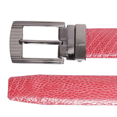 Thắt lưng nữ da đà điểu Huy Hoàng trơn màu hồng HC5420