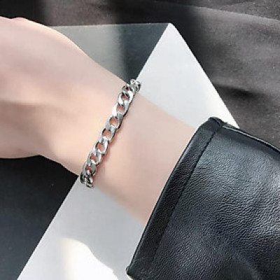 Dây chuyền nam titan cao cấp sang trọng thép không gỉ lặc trangsucpt kích cỡ 7mm màu trắng PTDCNA01