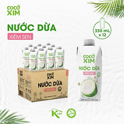 Thùng 12 Hộp Nước Dừa Xiêm Sen Cocoxim 330ml