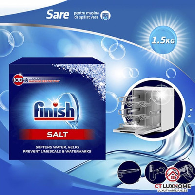 Muối rửa chén bát Finish 4kg kèm túi zip 