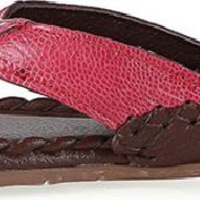 Dép nữ Huy Hoàng da đà điểu màu hồng HT7412