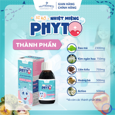 Siro nhiệt miệng Phyto hỗ trợ giảm nguy cơ nhiệt miệng, chảy máu cam do nóng nhiệt (120ml)- Nutramed