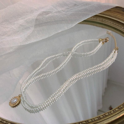 Dây chuyền / vòng cổ choker 2 lớp phong cách cổ điển thời trang dành cho nữ