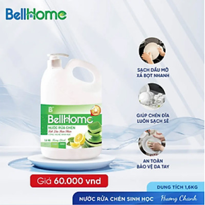 Nước Rửa Chén Công Nghệ Sinh Học Bell Home Hương Chanh 1,6 KG