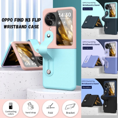 Ốp lưng đai đeo hand trap chống sốc cho Oppo Find N3 Flip hiệu HOTCASE Wristband Stand Phone Case - chất liệu cao cấp, thiết kế thời trang sang trọng có đai đeo tay an toàn - Hàng nhập khẩu