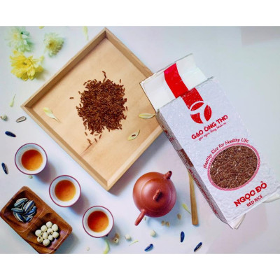 Combo 2 sản phẩm Gạo Ông Thọ - Lứt Ngọc Đỏ túi 1kg hút chân không cao cấp. Gạo sạch hữu cơ dinh dưỡng cho sức khỏe