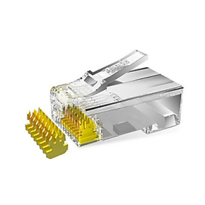 Đầu hạt bấm mạng RJ45 UTP Tenda CAT 5E TEH5E010 mạ vàng 24K - Hàng Chính Hãng