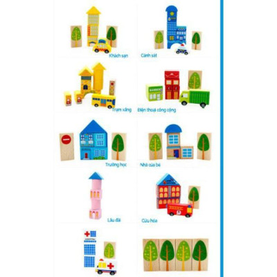 Đồ Chơi Mô Hình Lắp Ghép Thành Phố 62 Chi Tiết Cho Bé