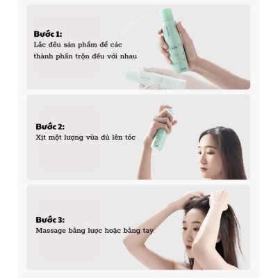 Phụ kiện nhà tắm  _ Dầu gội đầu khô dạng xịt cấp tốc chai 150ml  , không cần dùng nước  , không bết dính , không dầu , giúp tóc bồng bềnh ,mềm mượt hương thơm dịu nhẹ , phù hợp với người bận rộn , nhỏ gọn dễ mang theo mọi nơi 