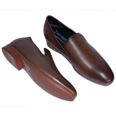 HC7554 - Giày tăng chiều cao Huy Hoàng màu nâu đỏ