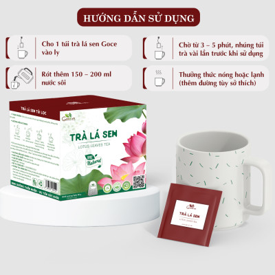 Trà lá sen túi lọc Goce - An thần dễ ngủ