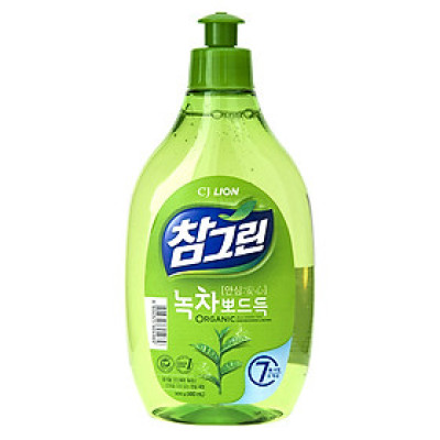 Nước Rửa Rau Quả Và Chén Bát CJ Lion Real Green Tinh Chất Trà Xanh Charmgreen 500g