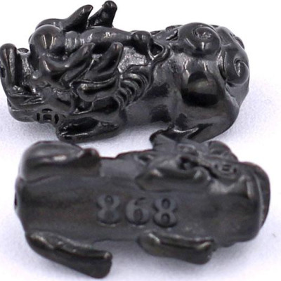 Chuỗi đeo tay Thạch Anh Xanh Dương size 8 ly, 10 ly, 12 ly - Vòng tay Tỳ Hưu Đôi inox đen VTAXDTHHEV8 - hợp mệnh Mộc, mệnh Thủy