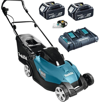 MÁY CẮT CỎ ĐẨY DÙNG PIN (430MM)(18VX2) MAKITA DLM431PT2 (01 SẠC NHANH 2 CỔNG 02 PIN 5.0 AH) - HÀNG CHÍNH HÃNG