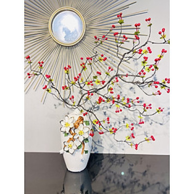 Cành cổ sơ ri trang trí cắm điểm - dài 100cm gồm 6 nhánh - Cây giả, hoa lụa trang trí nhà cửa
