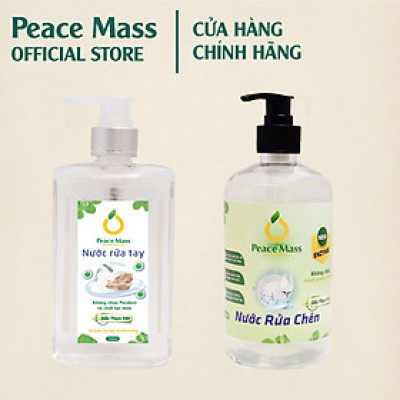 Combo Sản Phẩm Gốc Thực Vật NRTC1 Peace Mass Nước Rửa Tay 340ml + Nước Rửa Chén 500ml (Thuộc nhóm Sản phẩm Lành tính /  Sinh học)