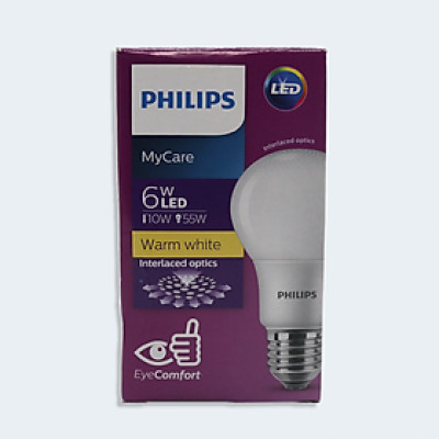 Bóng LED bulb Mycare E27 1CT/12 APR 6W  Philips