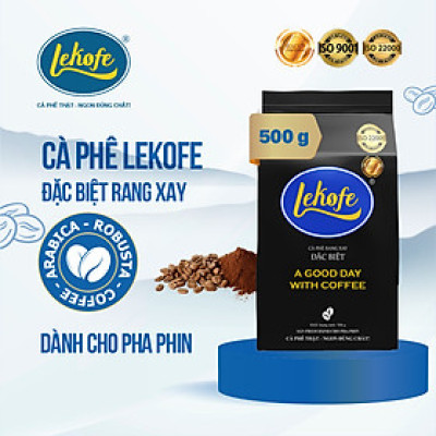 Cà phê rang xay Đặc Biệt Lekofe 80% Robusta 20% Arabica Đắng đậm chua nhẹ Túi 500gram