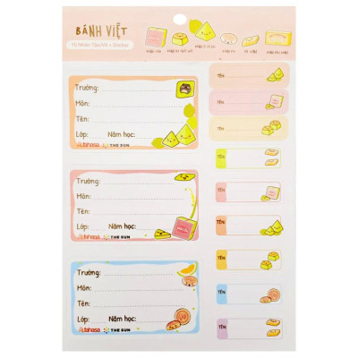 Combo 10 Tập Học Sinh Bánh Việt - Miền Nam - 4 Ô Ly - 96 Trang 80gsm - The Sun 03 - Bánh Ít Lá Gai - Tặng Nhãn Vở Kèm Sticker