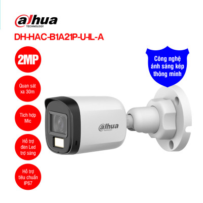 Camera Dahua 2 Mp DH HAC B1A21P 1080P - Thân Trụ Ngoài Trời - Hàng chính hãng
