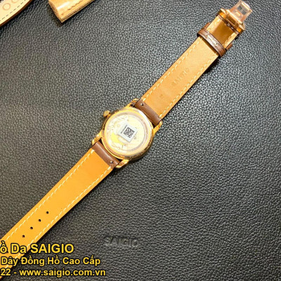 Dây Đồng Hồ Da Bò Cao Cấp, Kiểu Dáng Cổ Điển - Chỉ Trắng, Mặt Lót Chống Thấm Mồ Hôi, Tích Hợp Lớp Gia Cố Chống Giãn Đặc Biệt, Phụ Kiện Khóa và Chốt Bằng Thép Không Gỉ 316L - Hàng Chính Hãng SAIGIO