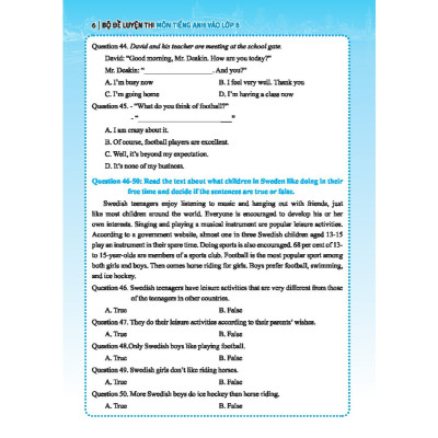 sách - Bộ đề luyện thi môn Tiếng anh vào lớp 6 trường chuyên , chất lượng cao (có đáp án)