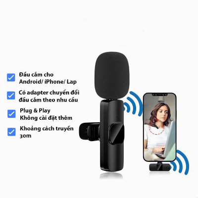 Micro thu âm dùng quay tiktok, quay video, livetream K9 (Tặng kèm 1 món quà tri ân)- Hàng chính hãng