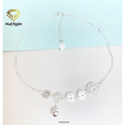 Lắc chân bạc Ý 925 Huệ Ngân - Chuỗi Kim tiền may mắn RYBJ50089