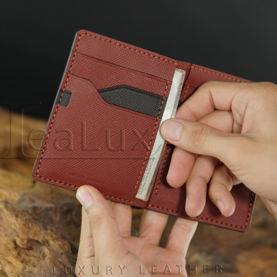 Ví Da Epsom Dáng Đứng Handmade Lealux Epsom Wallet 3