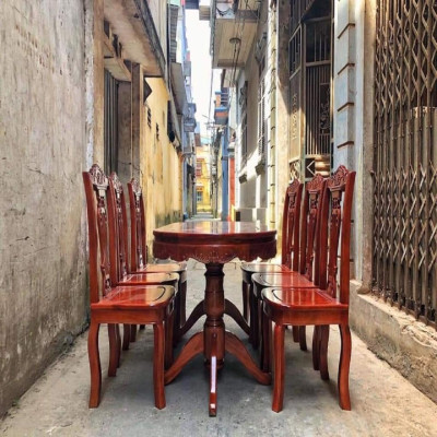 Bộ Bàn Ghế Ăn Cây Đàn Gỗ Hương Đá
