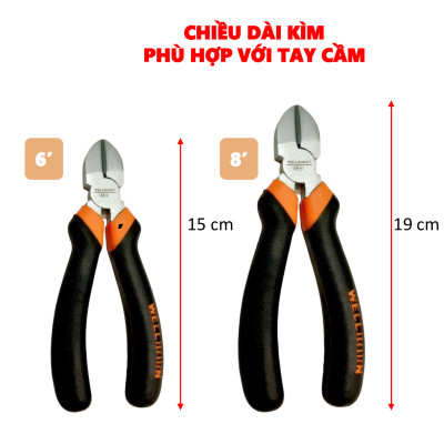 Kìm cắt dây - Kìm cắt dây điện đa năng, tay cầm bọc nhựa cao cấp - Cắt đường kính sản phẩm đến 200mm ( 8 inch )