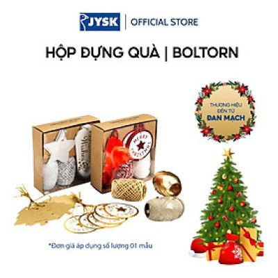 Hộp đựng quà | JYSK Boltorn | PE/giấy | vàng/đỏ/bạc | R12xD12xC4cm