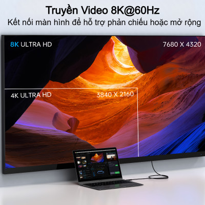 Cáp sạc nhanh Type C to Type C 240w Choetech XCC-1040 hỗ trợ truyền tải dữ liệu 8K@60Hz - Hàng chính hãng